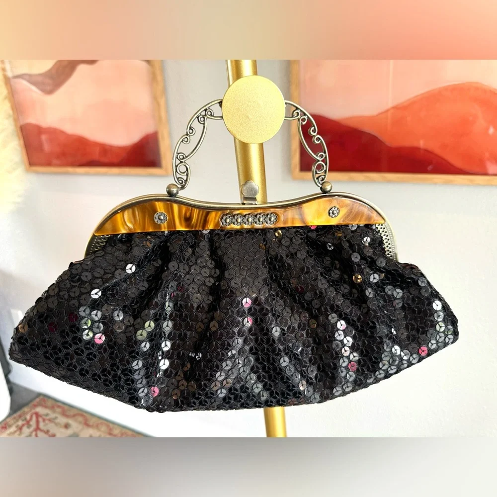 Vintage Sequined Floral Handbag